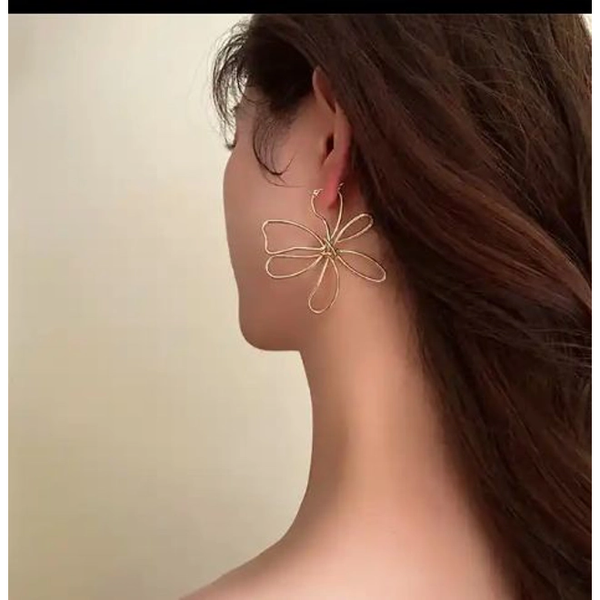 Additional Image for Large Beautiful Floral Shaped Earrings