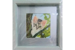 Kitten in a Tree miniature pastel painting
