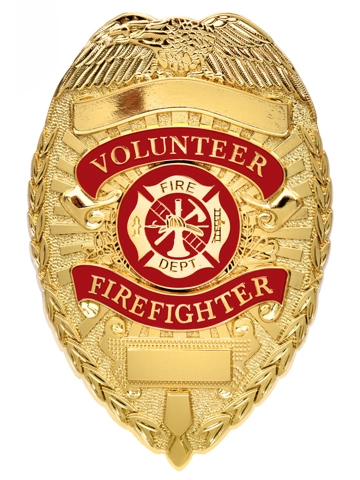 Volunteer FF Badge - Gold