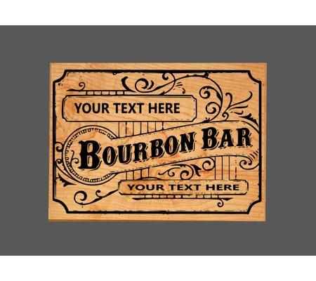 Custom Bourbon Bar Engraved Display