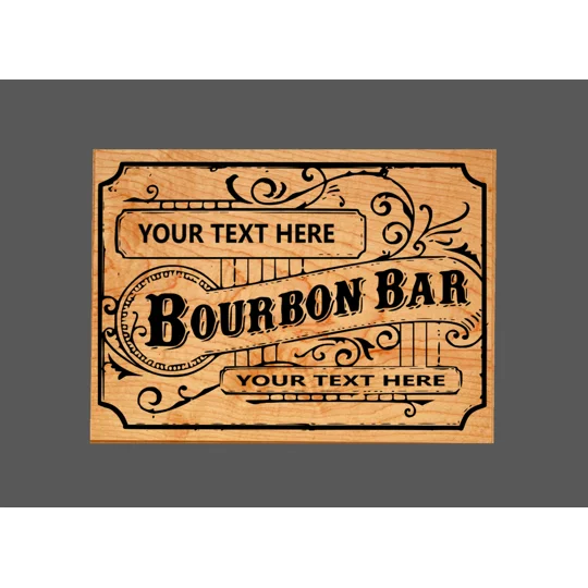 Custom Bourbon Bar Engraved Display