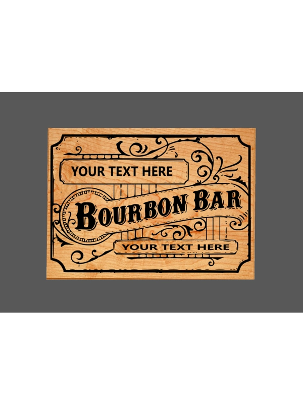 Custom Bourbon Bar Engraved Display
