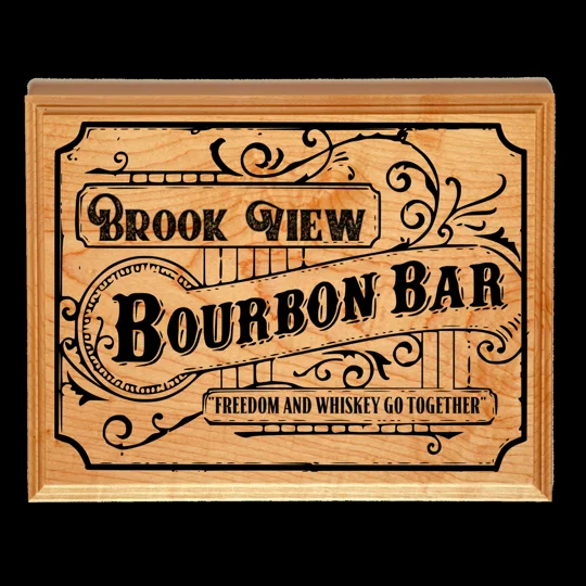 Custom Bourbon Bar Engraved Display
