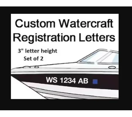 Boat Hull Registration Decals