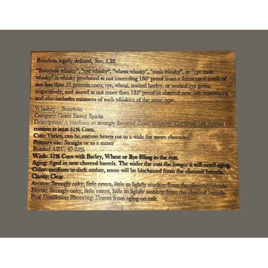 Bourbon Defined Engraved Display