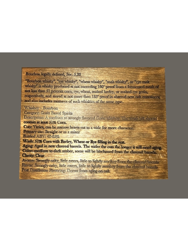 Bourbon Defined Engraved Display