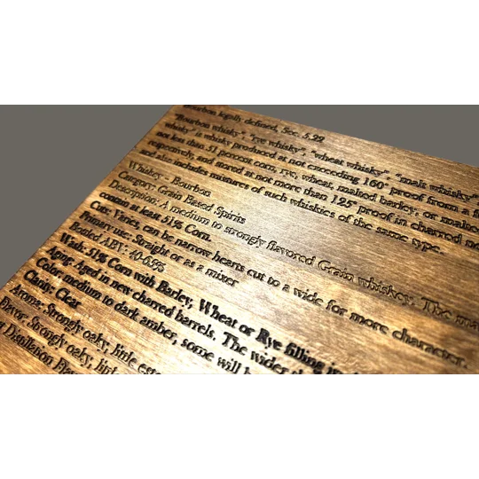 Bourbon Defined Engraved Display