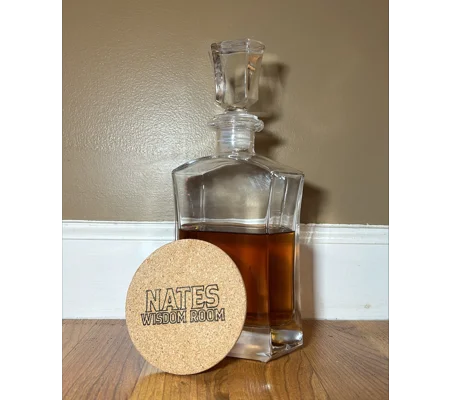 Custom engraved cork coasters 4pk.