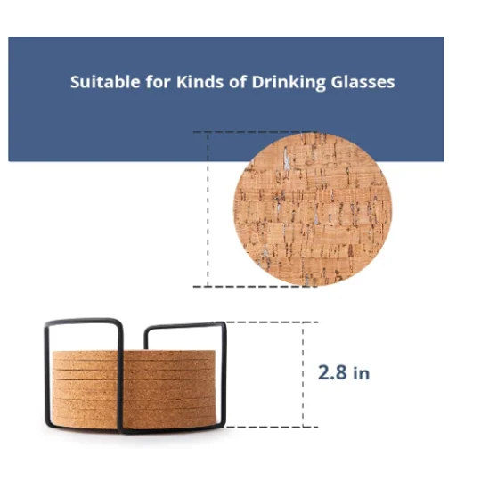 8pk cork coaster set