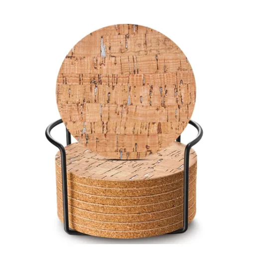 8pk cork coaster set