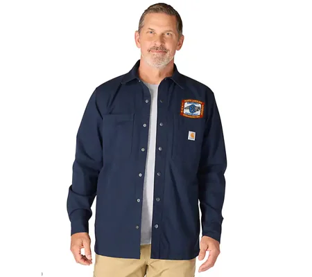 NCTF6 Carhartt Rugged Flex® Relaxed Fit Canvas Fleece-Lined Snap-Front Shirt Jac
