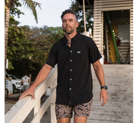 Performance Button Up - Heather Black