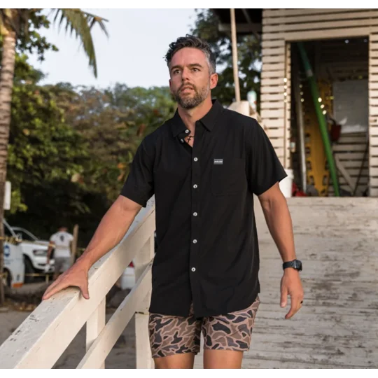 Performance Button Up - Heather Black