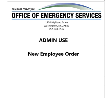 New Employee - Admin use