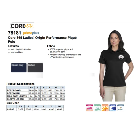 NCPA Core365 Polo Womens