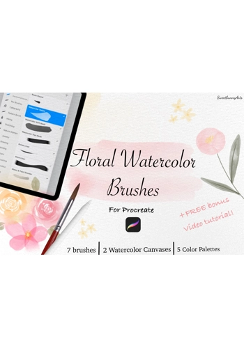 Procreate Floral Watercolor Brushes