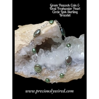 Pearl Coin Green Circle Link Ster..