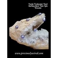 Pearl Purple Tube Link Sterling B..