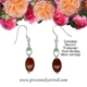 Carnelian Barrel & Pearl Sterling Short Drop Ear..