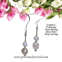 Crystal & Pearl Sterling Short Dr..