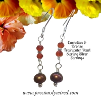 Carnelian & Bronze Pearl Sterling..