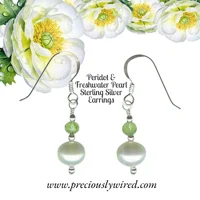 Peridot & White Pearl Sterling Sh..