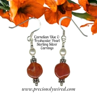 Carnelian Discs & Pearl Sterling ..