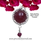 Ruby Sterling Silver Framed Round Pendant