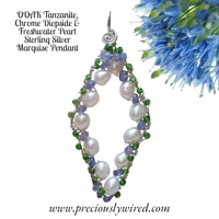 Tanzanite Diopside Pearl Sterling..