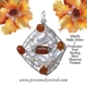 Amber Pearl Sterling Silver Wire wrapped Diamond..