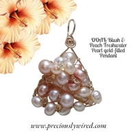 Pearl Blush Peach Gold Filled Wir..