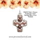 Pearl Pink & Brown Sterling Silver small Cross O..