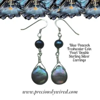 Pearl Coin Peacock Blue Double St..
