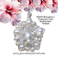 Moonstone Pearl Sterling Wire Wra..