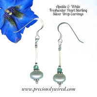 Apatite & White Pearl Sterling Dr..