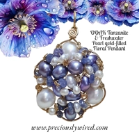 Tanzanite Violet Pearl Gold Fille..