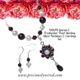 Garnet Pearl Sterling Chain Drop Necklace Earrin..