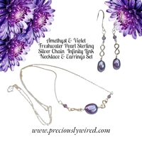 Amethyst Violet Pearl Sterling Ch..