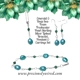 Emerald Deep Seafoam Pearl Sterling Linked Set