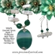Emerald, Green Agate, Stick Pearl Sterling Chain..