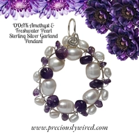 Amethyst Pearl Sterling Wire Wrap..