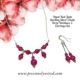 Jade Red Sterling Chain Drop Necklace Earrings Set