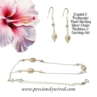 Crystal & Pearl Sterling Chain Ne..