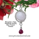 Morganite & Ruby Sterling Silver Framed Pendant