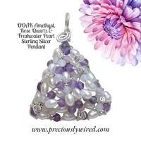 Amethyst Rose Quartz Pearl Sterli..