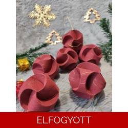 Bordó arany gömb függődísz szett (6 db) CSG06023