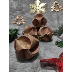 Barna, arany gömb függődísz szett (5 db) CSG05002
