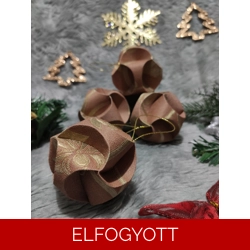 Barna, arany gömb függődísz szett (5 db) CSG05002