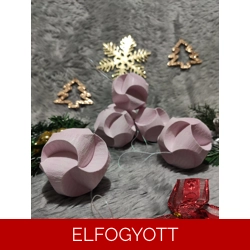 Rózsaszín fehér gömb függődísz szett (6 db) CSG06019