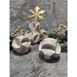 Fehér arany gömb függődísz szett (6 db) CSG06013